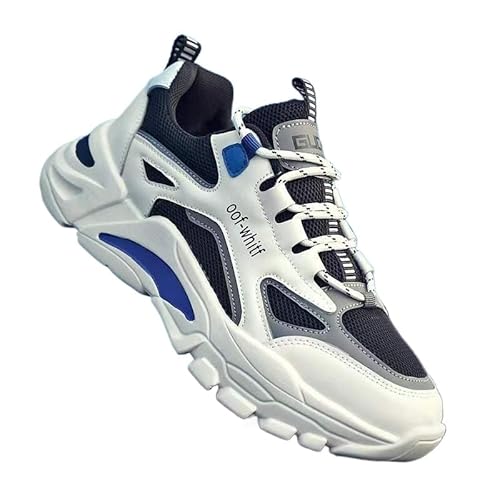 QIXUJAK Sportschuhe Herren Extra Weite Laufschuhe Mit Luftkissen Dämpfung Sneaker Atmungsaktiv Turnschuhe Leichte Joggingschuhe rutschfest Walkingschuhe Fitnessschuhe Freizeitschuhe (Schwarz blau,39) von QIXUJAK