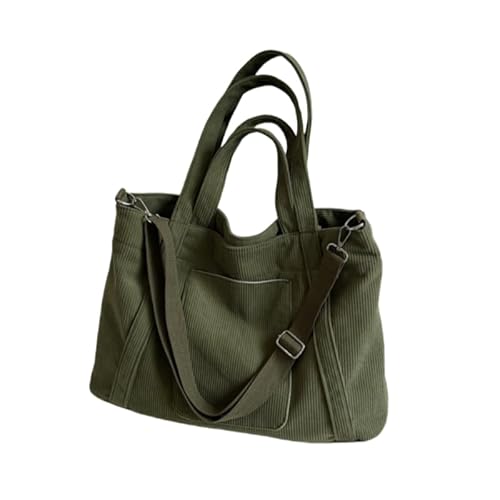 QIXUJAK Tasche Handtasche Damen Shopper Tote bag Große Umhängetasche mit Reißverschluss Mehrere Taschen Shopper Tasche für die Arbeit Einkaufen Schule Tägliche Reisen (Grün) von QIXUJAK