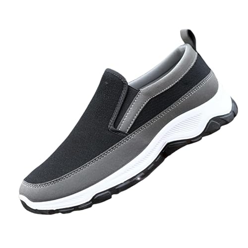 QIXUJAK Universal Sommer Herren atmungsaktive Slip-on Korrektur Wanderschuhe schnüren frei lässig Sport Mode rutschfeste Schuhe (Schwarz,43) von QIXUJAK