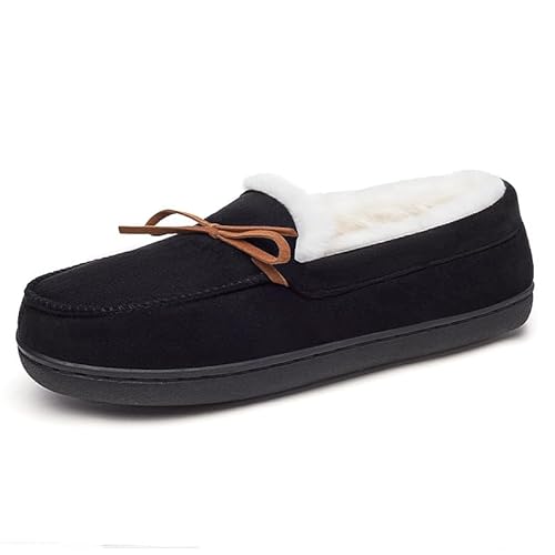 QIXUJAK Universelle Damen Freizeit Slipper Bequeme Loafer Weiche und warme leichte schwarze Damenschuhe für Indoor- und Outdoor-Spaziergänge im Winter (Schwarz,38) von QIXUJAK