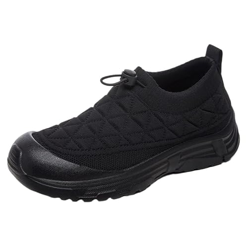 QIXUJAK Walkingschuhe Damen Leicht Weite H Vermascht Orthopädische Schuhe Sneaker Sommer Atmungsaktiv Memory Schaum Krankenschwester Sportschuhe Bequeme Outdoor Sommerschuhe Turnschuhe (Schwarz,36) von QIXUJAK
