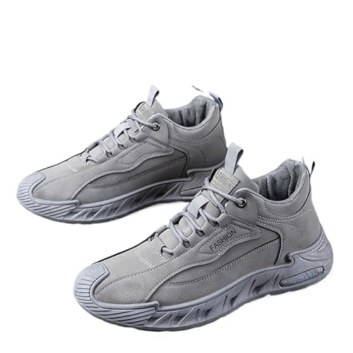 QIXUJAK Wanderschuhe Herren Trekkingschuhe wasserdicht Sneaker leichte rutschfest WalkingschuheAtmungsaktiv Laufschuhe Kletterschuhe Turnschuhe Hikingschuhe Bequeme Sportschuhe (Grau,39) von QIXUJAK