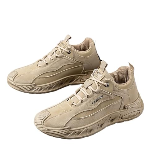 QIXUJAK Wanderschuhe Herren Trekkingschuhe wasserdicht Sneaker leichte rutschfest WalkingschuheAtmungsaktiv Laufschuhe Kletterschuhe Turnschuhe Hikingschuhe Bequeme Sportschuhe (Khaki,42) von QIXUJAK