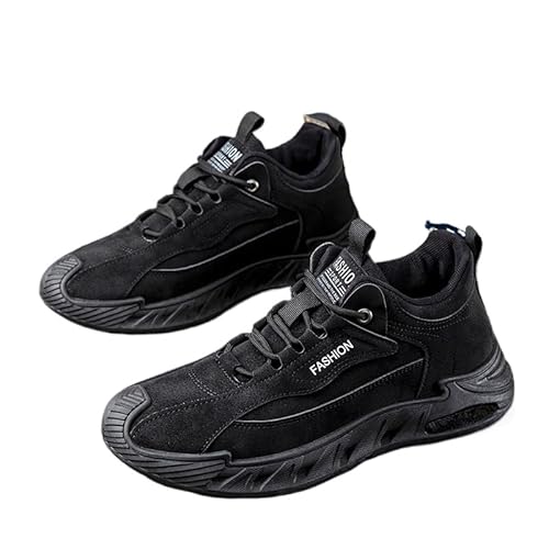 QIXUJAK Wanderschuhe Herren Trekkingschuhe wasserdicht Sneaker leichte rutschfest WalkingschuheAtmungsaktiv Laufschuhe Kletterschuhe Turnschuhe Hikingschuhe Bequeme Sportschuhe (Schwarz,45) von QIXUJAK