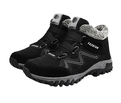 QIXUJAK Winterschuhe Damen Wasserdicht Gefüttert Herren Schneestiefel Rutschfest Stiefeletten (Schwarz und weiß,40) von QIXUJAK