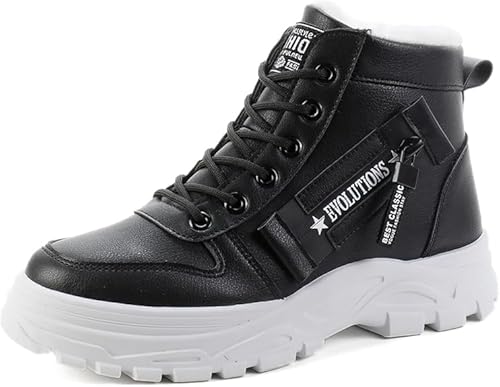 QIXUJAK Winterschuhe Damen Winterstiefel Warm Gefütterte Winterschuhe rutschfeste Stiefeletten Kurzschaft Stiefel Winter Outdoor Boot Schneestiefel (Schwarz,40) von QIXUJAK