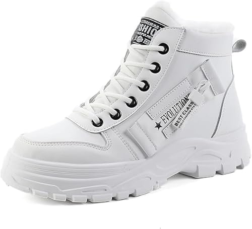 QIXUJAK Winterschuhe Damen Winterstiefel Warm Gefütterte Winterschuhe rutschfeste Stiefeletten Kurzschaft Stiefel Winter Outdoor Boot Schneestiefel (Weiß,41) von QIXUJAK