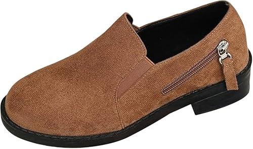 QIXUJAK Women's Classic Penny Loafer Platform Chunky Heel Loafer for Women Comfortable Womens Business Casual Shoes (Braun,36) von QIXUJAK
