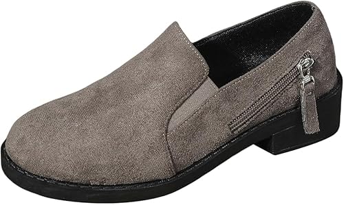 QIXUJAK Women's Classic Penny Loafer Platform Chunky Heel Loafer for Women Comfortable Womens Business Casual Shoes (Grau,39) von QIXUJAK