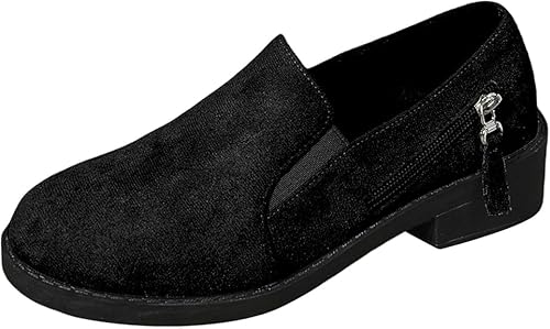 QIXUJAK Women's Classic Penny Loafer Platform Chunky Heel Loafer for Women Comfortable Womens Business Casual Shoes (Schwarz,38) von QIXUJAK