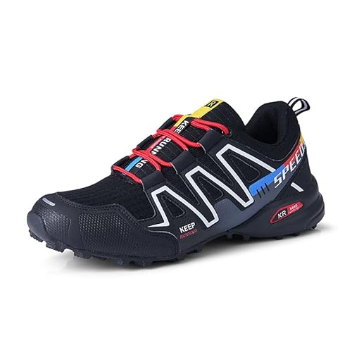 QIXUJAK ergonomische schmerzlindernde Trekking Wanderschuhe für Herbst und Winter wasserdichte Wanderschuhe für Outdoor Sportarten (2 Schwarz,39) von QIXUJAK