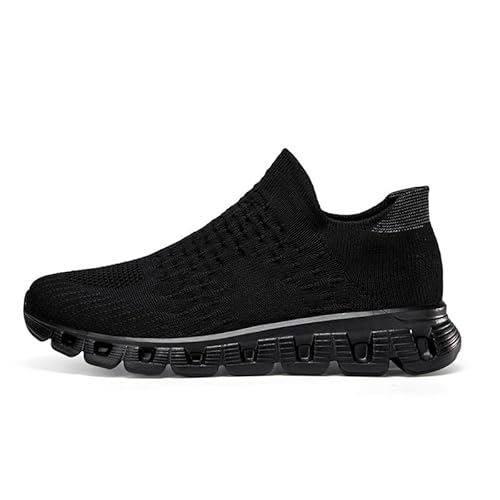 Slip on Sneaker Schuhe Herren Turnschuhe Laufschuhe Sportschuhe StraßEnlaufschuhe Sommerschuhe Walkingschuhe Joggingschuhe Fitness Männer Shoes (Schwarz,41) von QIXUJAK