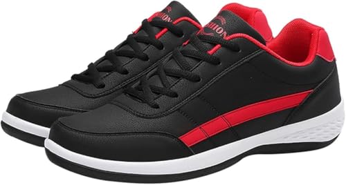 Universal Sports Shoes Herren Leichte Sportschuhe Herren Breite Laufschuhe rutschfeste Sportschuhe Bequeme Freizeitschuhe Verschleißfestes Gehen (Schwarz rot,39) von QIXUJAK