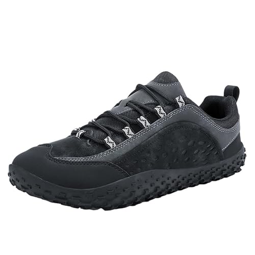 Wanderschuhe Herren rutschfest Leicht Komfort Trekkingschuhe Sportschuhe Bergsteigen Sneaker Turnschuhe Low Shoes Spaziergänge Reisen Bergsteigen Outdoorschuhe (Schwarz,38) von QIXUJAK