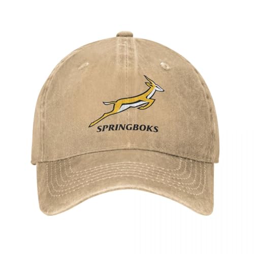 QIYAEUA Retro South Afric Springbok Rugby Baseballkappe Unisex-Stil Distressed Washed Snapback Hut Outdoor Workouts Verstellbare Hüte Kappe von QIYAEUA
