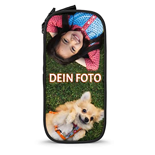 Personalisierte Foto Mäppchen, Individuelles Federmäppchen mit Foto & Text, Oxford Stoff Schulmäppchen/Kosmetiktasche mit eigenem Bild selbst gestalten, personalisiertes Fotogeschenk für Geburtstag von QIYI