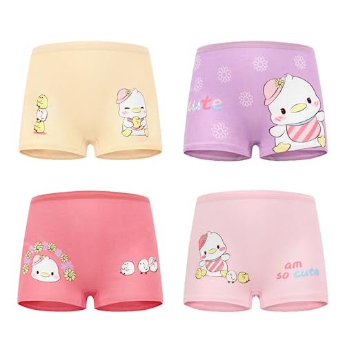 QIYIENDIAN 4 Stück Mädchen Schlüpfer, Kleinkind niedlich Briefs/Kinder Baumwolle Boxershorts Underwears (Duck3,5-7Years) von QIYIENDIAN