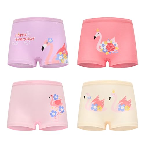 QIYIENDIAN 4 Stück Mädchen Schlüpfer, Kleinkind niedlich Briefs/Kinder Baumwolle Boxershorts Underwears (Flamingos1,1-3Years) von QIYIENDIAN