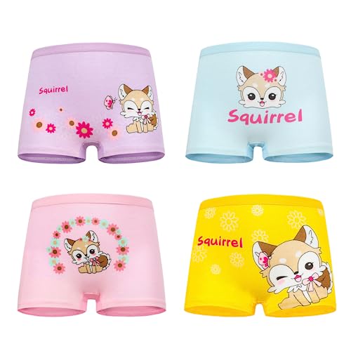 QIYIENDIAN 4 Stück Mädchen Schlüpfer, Kleinkind niedlich Briefs/Kinder Baumwolle Boxershorts Underwears (Fox2,3-5Years) von QIYIENDIAN