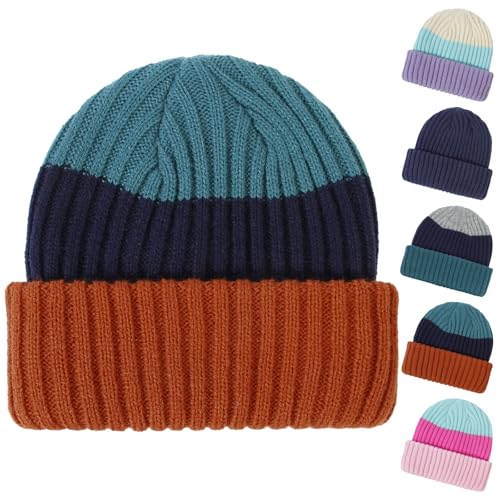 QIYIENDIAN Baby Kleinkind weiche Wintermütze Stricken warme Mütze Beanie Mützen Kinder Jungen Mädchen（Caramel Navy Hazel,2-8Y） von QIYIENDIAN