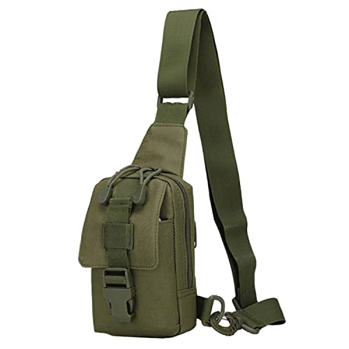 QIYUANT Mini Militär Brusttasche Taktisch Sling Rucksack Molle Schultertasche Klein Umhängetasche Outdoor 800D Wasserdicht Nylon Crossbody Tasche Wandern Radfahren Trekking Camping Angeln - Armeegrün von QIYUANT