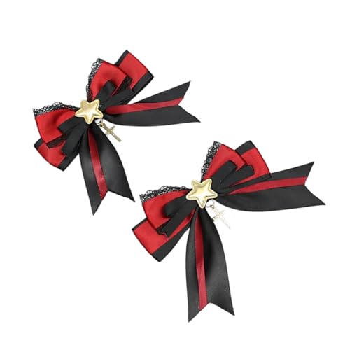 QIYUDUOLA Dark Series Satinierte Haarspange Anime Haarnadel Spitze Pferdeschwanz Halter Haarschleifen Halloween Kopfschmuck Cosplay Kostüm Requisiten von QIYUDUOLA