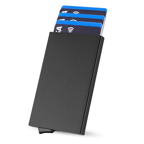 QIYULIN RFID Kartenetui, Slim Kreditkartenetui RFID Blocking mit sicherem Pop-Up-Mechanismus, Premium Aluminium Case hält genau 6 Karten QIYULIN RFID Kartenetui, Slim Kreditkartenetui RFID Blocking mit sicherem Pop-Up-Mechanismus, Premium Aluminium Case hält genau 6 Karten von QIYULIN