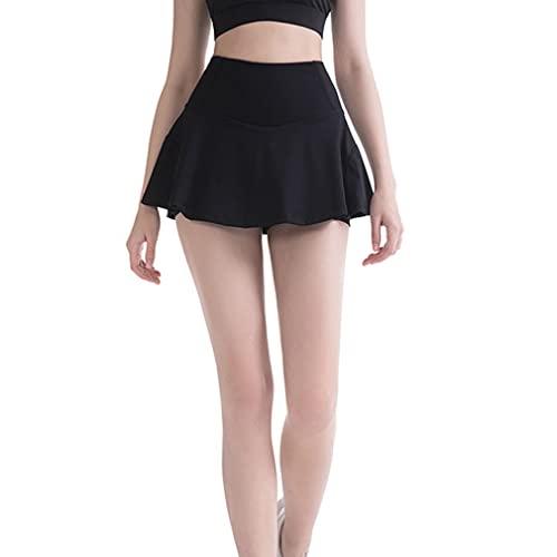 Qiyun.z Damen High Waist Yoga Tennis Golf Röcke mit Shorts Taschen Athletic Skorts schwarz M von Qiyun.z