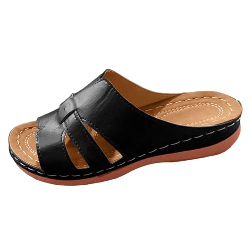 QJDFLL Damen Schuhe Keilabsatz offener Spitze Schuhe Joggen Wasserdicht(Schwarz,40.5) von QJDFLL