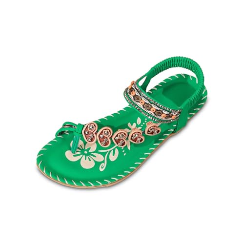 QJDFLL Damenschuhe Lack Seaside Vacation Flat One Slipper Sandalen(GN1,37.5) von QJDFLL