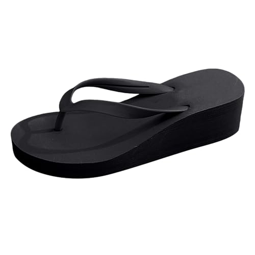 QJDFLL Schuhe Damen Wedges Bohemian Strand Hausschuhe Sandalen(Schwarz,34.5) von QJDFLL