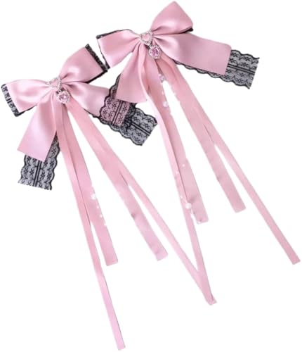 Haarspangen, Krallenklammern, Krallenklammern for dickes Haar, 1 Paar Haarspangen mit weichen Schleifen in einfarbigen, stilvollen französischen Haarspangen, modischer Haarschmuck for Damen und Mädche von QJFORU