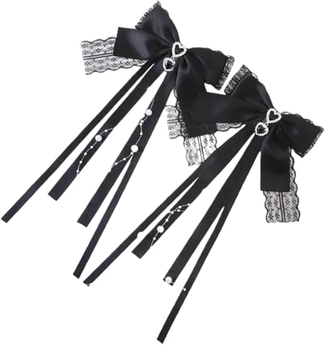 Haarspangen, Krallenklammern, Krallenklammern for dickes Haar, 1 Paar Haarspangen mit weichen Schleifen in einfarbigen, stilvollen französischen Haarspangen, modischer Haarschmuck for Damen und Mädche von QJFORU