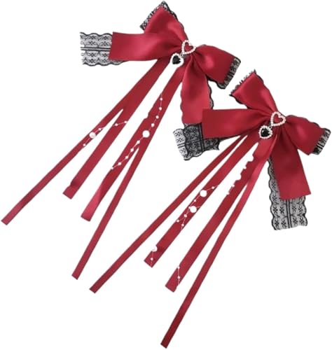 Haarspangen, Krallenklammern, Krallenklammern for dickes Haar, 1 Paar Haarspangen mit weichen Schleifen in einfarbigen, stilvollen französischen Haarspangen, modischer Haarschmuck for Damen und Mädche von QJFORU