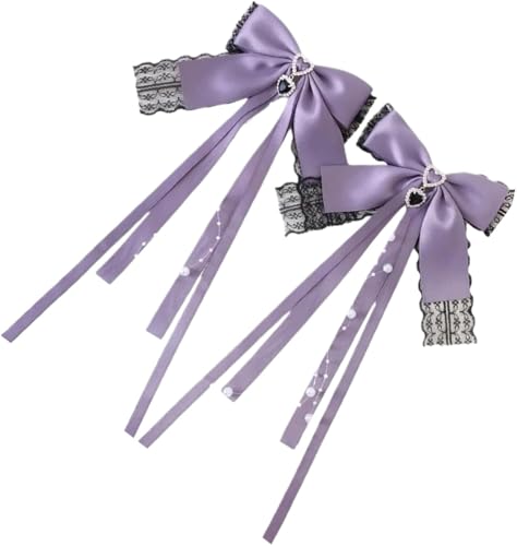 Haarspangen, Krallenklammern, Krallenklammern for dickes Haar, 1 Paar Haarspangen mit weichen Schleifen in einfarbigen, stilvollen französischen Haarspangen, modischer Haarschmuck for Damen und Mädche von QJFORU