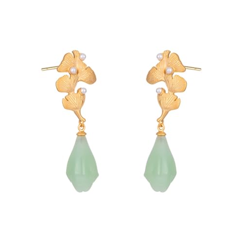 Ladies earrings,Chinese Style Ginkgo Leaf Light Green Imitation Jade Earrings For Women Ladies earrings,Chinese Style Ginkgo Leaf Light Green Imitation Jade Earrings For Women von QJFORU