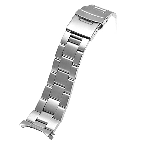 QJFORU Watch strap,watch straps for men,Solid Stainless Steel Strap Quick Release Metal Curved End Men's Folding Clasp Wristband 20mm 22mm Bracelet(SilverB,22mm) von QJFORU