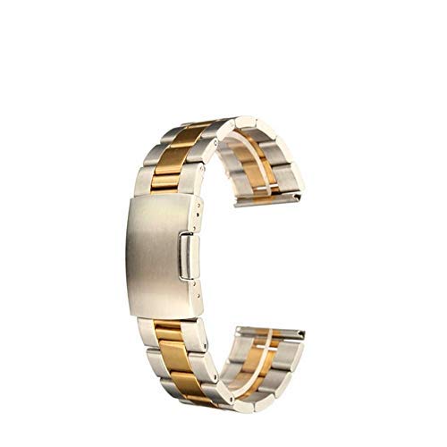 QJFORU Watch strap,watch straps for men,Watch Strap Golden Stainless Steel Solid Link Watch For Watch Band Strap Bracelet Straight End 18/20/22/24mm Bracelet(20mm) von QJFORU