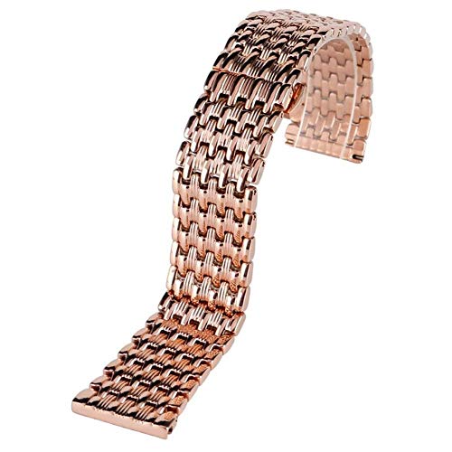 QJFORU Watch strap,watch straps for men,Watch Strap Rose Gold Strap 18mm 20mm 22mm Bracelet Solid Link Adjustable Stainless Steel Watch Band Strap Replacement(18mm) von QJFORU