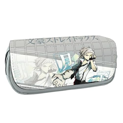 QJIRZB Anime Bungo Stray Dogs Stiftetasche, Anime-Schüler-Federmäppchen, tragbares Schreibwarenetui, Münztasche, Bürobedarf-Organizer für Teenager und Kinder, Typ 1, 20*9*6.5cm, Anime von QJIRZB