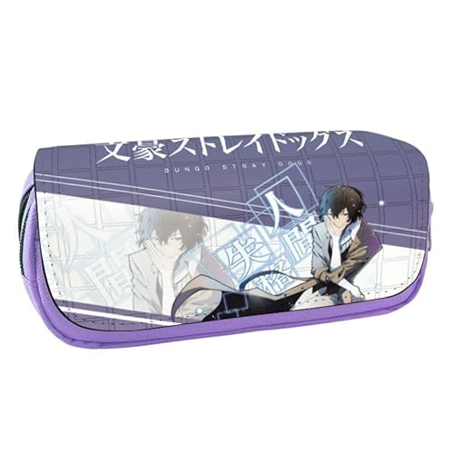 QJIRZB Bungo Federmappe Stray Dogs Anime Student Pencil Pouch Coin Pouch Bag Office Stationery Organizer for Teen Kids, Typ 2, Bungo Stray Dogs Federmäppchen von QJIRZB