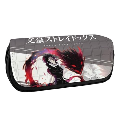 QJIRZB Bungo Federmappe Stray Dogs Anime Student Pencil Pouch Coin Pouch Bag Office Stationery Organizer for Teen Kids, Typ 4, Bungo Stray Dogs Federmäppchen von QJIRZB