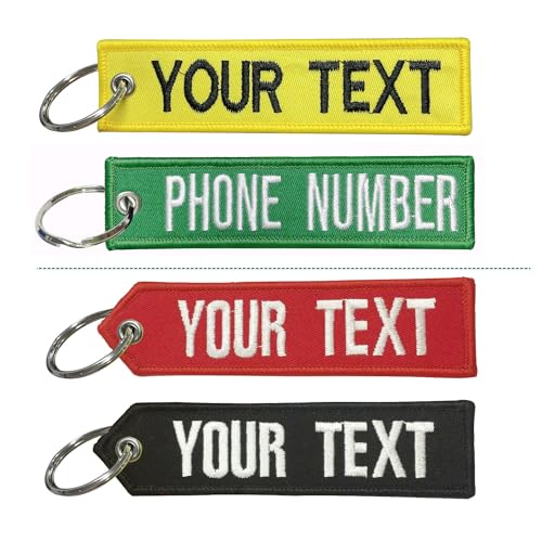 QJS PATCH Personalisierter Schlüsselanhänger, benutzerdefinierter Schlüsselanhänger, benutzerdefinierte bestickte Nummer Schlüsselanhänger für Motorräder, Roller, Autos von QJS PATCH