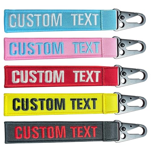 QJS PATCH Personalisierter Schlüsselanhänger, individuelles Namensschild, Schlüsselanhängerzubehör, Stickschlüsselanhänger von QJS PATCH