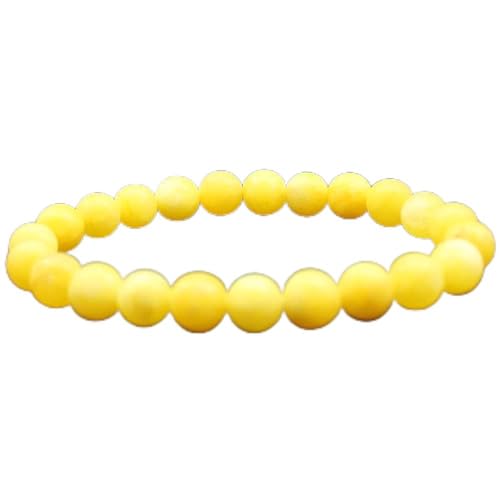 Chakra 8mm Naturstein Perlen Armband Männer Frauen Schmuck Lava Rock Farbiger Quarz Schwarz Matt Perlen Stretch Charm Yoga-Gelb Matt von QJZM