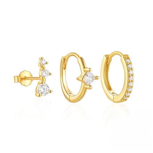 QKEPCY 3 Stück Set von Klassischen Ohrringen High End Temperament Ohrstecker für Frauen Set Ist Ein Muss in Jeder Frau Schmuckkästchen Modisch Vielseitig und Hypoallergen Ohrringe von QKEPCY