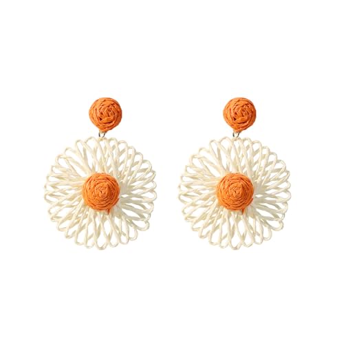 QKEPCY Blumenförmige Ohrringe Bunt Damen Gänseblümchen-Ohrringe Boho-Stil Hawaiian Holiday Style Raffia Weaving Schmuckgeschenk für Mädchen QKEPCY Blumenförmige Ohrringe Bunt Damen Gänseblümchen-Ohrringe Boho-Stil Hawaiian Holiday Style Raffia Weaving Schmuckgeschenk für Mädchen von QKEPCY