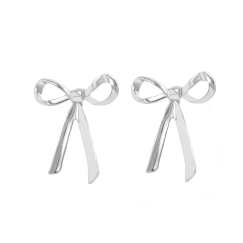 QKEPCY Bow Earrings Gold Silber Bogen Ohrstecker Ohrringe für Damen Schleifen Schmuck Frauen Schmuck Für Frauen Dame Mädchen Valentinstag Geschenke (Type B) von QKEPCY