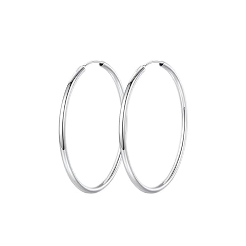 QKEPCY Damen Ohrringe 925 Sterling Silber Minimalistischer Stil Hypoallergen Große Ohrringe für Mädchen Und Damen Größe verfügbar von QKEPCY