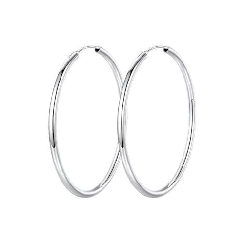 QKEPCY Damen Ohrringe 925 Sterling Silber Minimalistischer Stil Hypoallergen Große Ohrringe für Mädchen Und Damen Größe verfügbar von QKEPCY